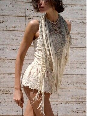 ZARA FRINGED CHAIN MULTI-POSITION SCARF